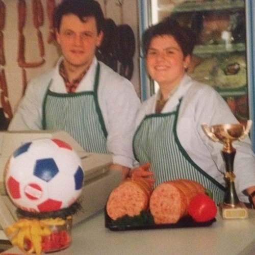 geert en severine in 1994 in de oude winkelslagerij Delbaere Tielt Meulebeke Pittem 